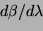 \begin{displaymath}
\frac{d\lambda}{dx} = \frac{1}{f_{cam}} \frac{d\cos \beta}{n}
\end{displaymath}