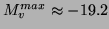 $M_v^{max}
\approx -17.7$