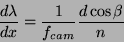 \begin{displaymath}
d\lambda = w \frac{dx}{d\lambda}
\end{displaymath}