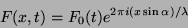 \begin{displaymath}
g(\beta) = \int^{\infty}_{-\infty} F(x,t) G(x) e^{2 \pi i (x \sin \beta)/\lambda} dx,
\end{displaymath}