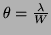 $\sin \alpha + \sin \beta = n\lambda/d = \theta$